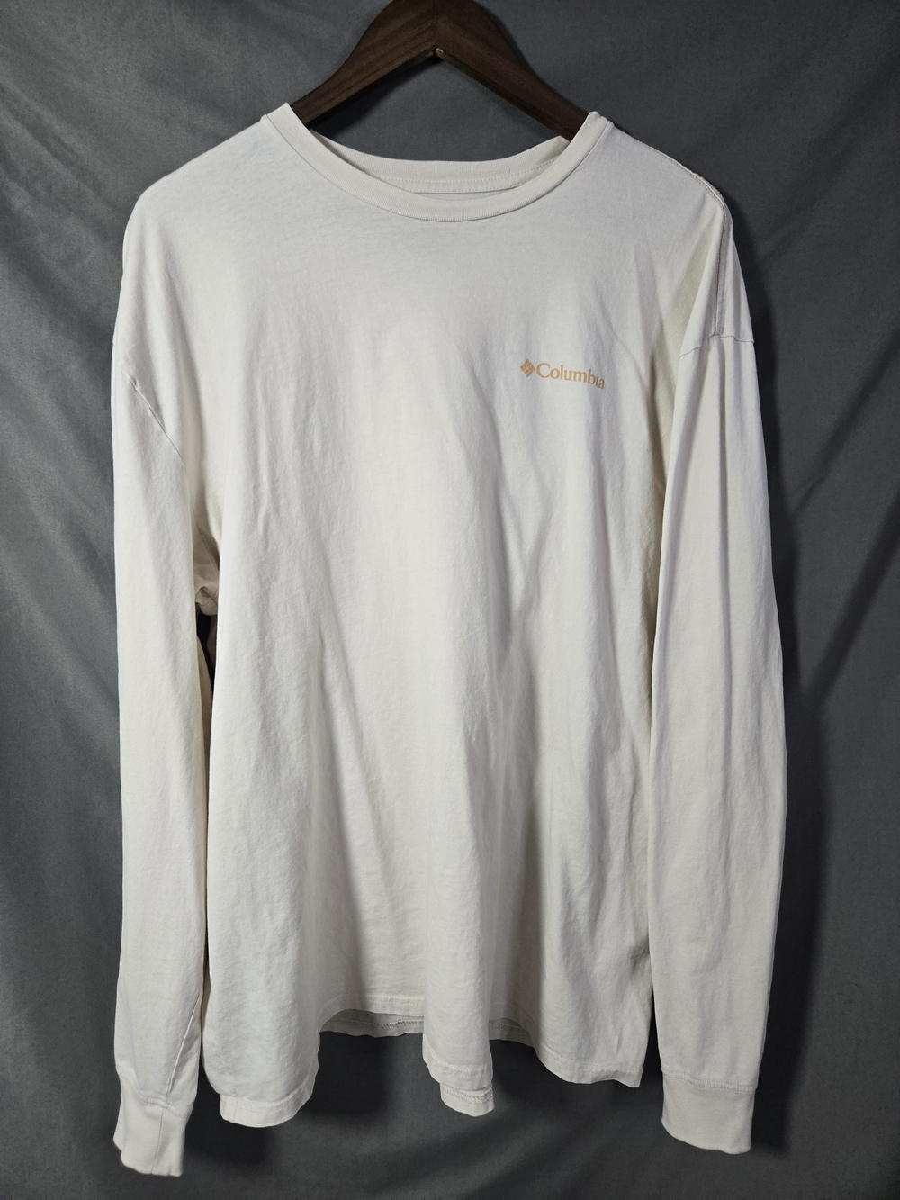Columbia Men’s Cream Long‑Sleeve Crewneck Tee – Size XXL
